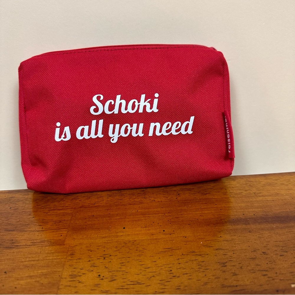 Reisenthal Personal Bag , makeup or travel bag, zipper, red